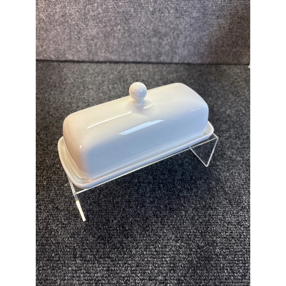 Nucookery~Porcelain Butter Dish with Lid~White‎
